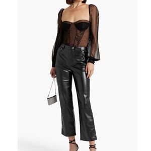 Cami NYC Black Vegan Leather Pants Size S